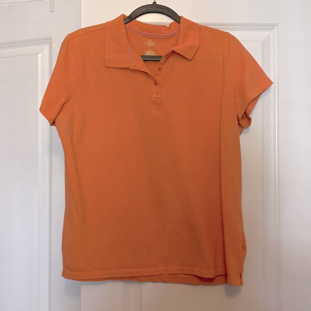 Salmon/Orange Polo-Style collared shirt in size XL